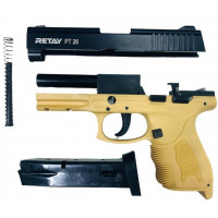 СХП Охолощенный пистолет Retay PT26 Full-auto Taurus, кал. 9 мм, желтый СХП Охолощенный пистолет Retay PT26 Full-auto Taurus, кал. 9 мм, желтый