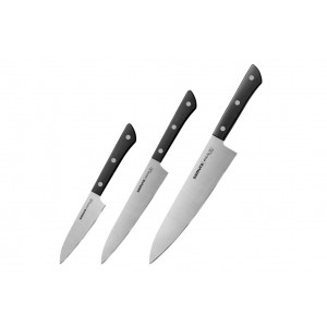 Samura Набор ножей 3 в 1 Harakiri SHR-0220B/K (11, 23, 85), cталь AUS-8, ABS пластик (черный)
